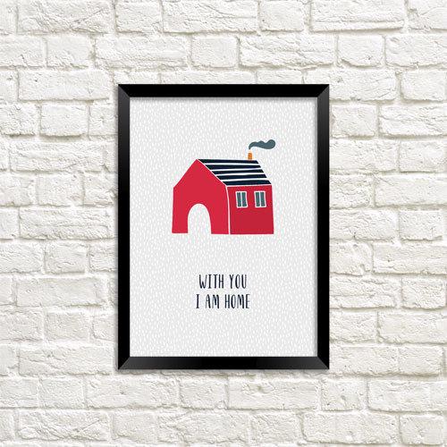 Постер в рамці With you I am home 21х30 см A4 (MT4_19NG045_BL)