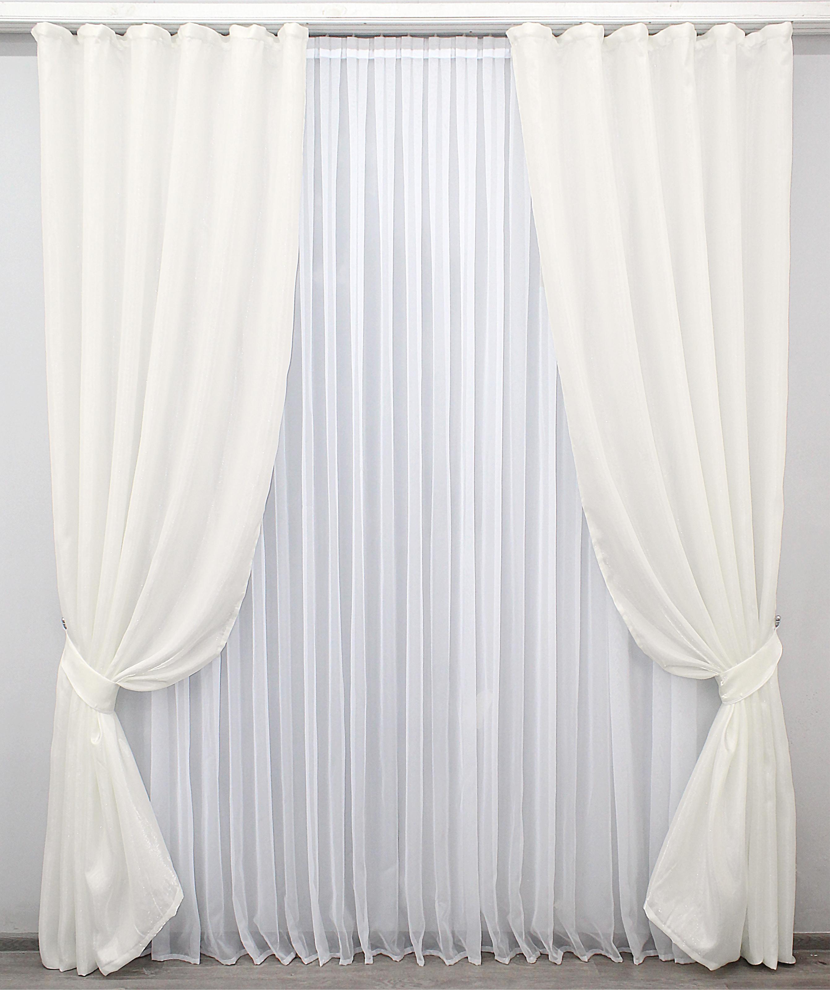 Комплект штор VR-Textil Атлас № 788ш монорей 150х270 см 2 шт. Молочный (30-573) - фото 1 Комплект штор VR-Textil Атлас № 788ш монорей 150х270 см 2 шт. Молочный (30-573) - фото 1