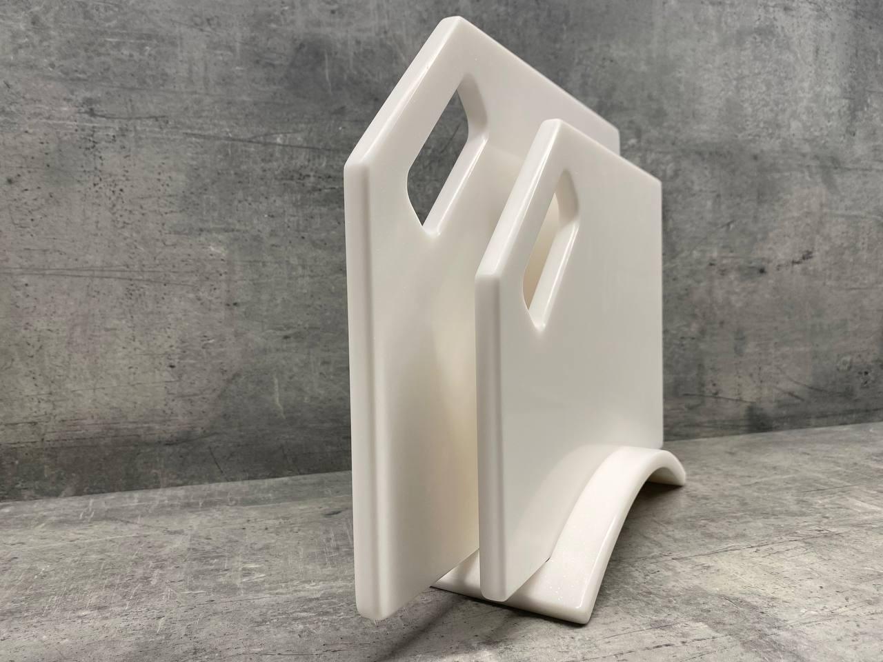 Набор досок кухонных Silver White из искусственного акрилового камня на подставке 2 шт. (199) - фото 2 Набор досок кухонных Silver White из искусственного акрилового камня на подставке 2 шт. (199) - фото 2