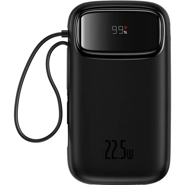 Батарея портативная BASEUS QPow2 Dual-Cable P10055000112-B1 20000mAh 22,5W Black