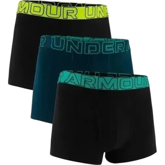 Трусы боксерки Under Armour PERFORMANCE COTTON 3IN 3-PACK BOXERJOCK 1383891-007 3 шт. L Черный/Темно-бирюзовый (63864-51)