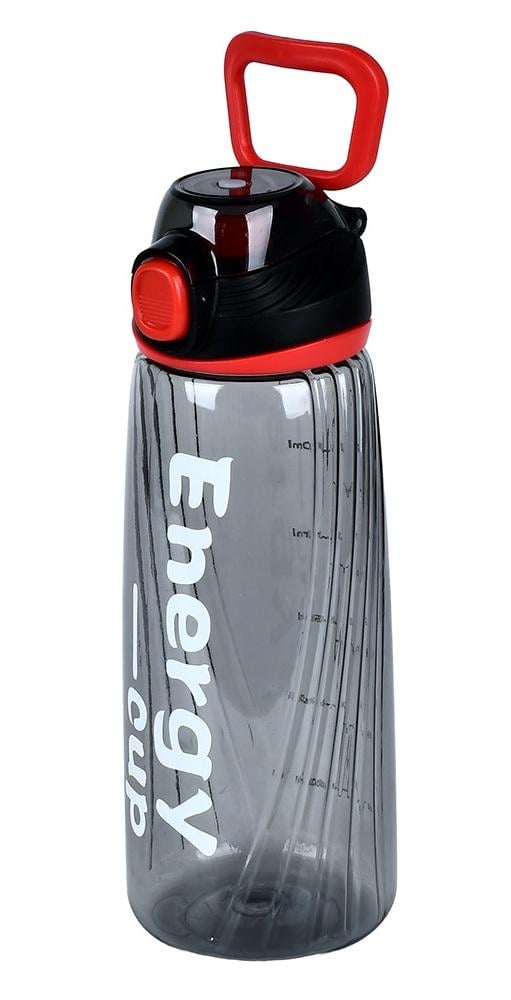 Пляшка-поїлка Energy Cup з карабіном пластикова 1 л Gray (31047)