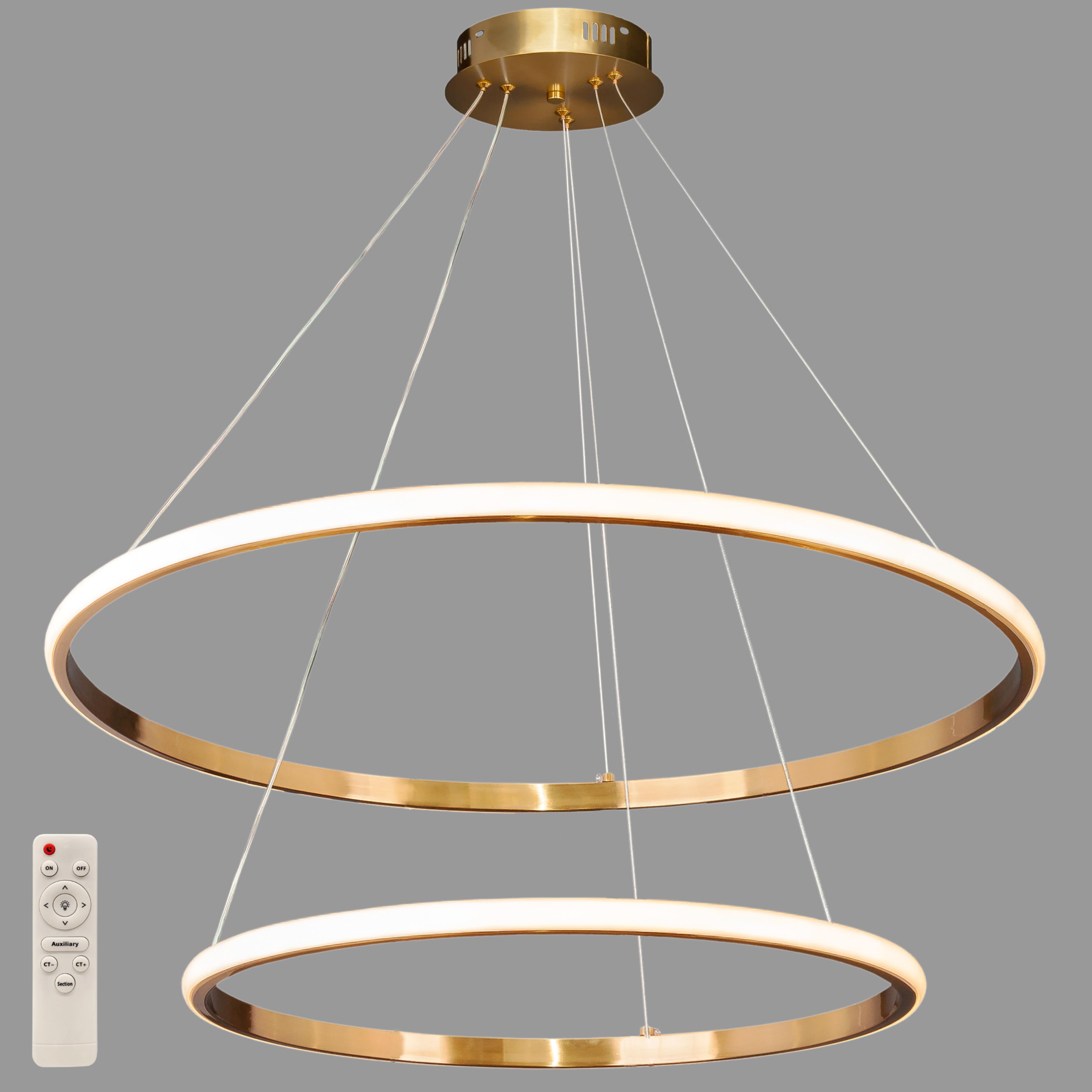 Люстра Circle кольцевая светодиодная двойная 60х80 см Бронзовый (52-9833-2A BRONZE LED 600+800)