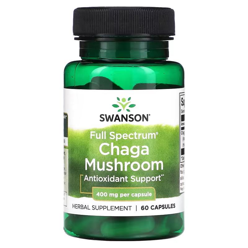 Чага Swanson Full Spectrum Chaga Mushroom 400 mg 60 capsules