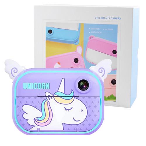 Фотоаппарат детский мгновенной печати YT008 Unicorn с поддержкой microSD card 3Y+ Purple (2290137317) - фото 4