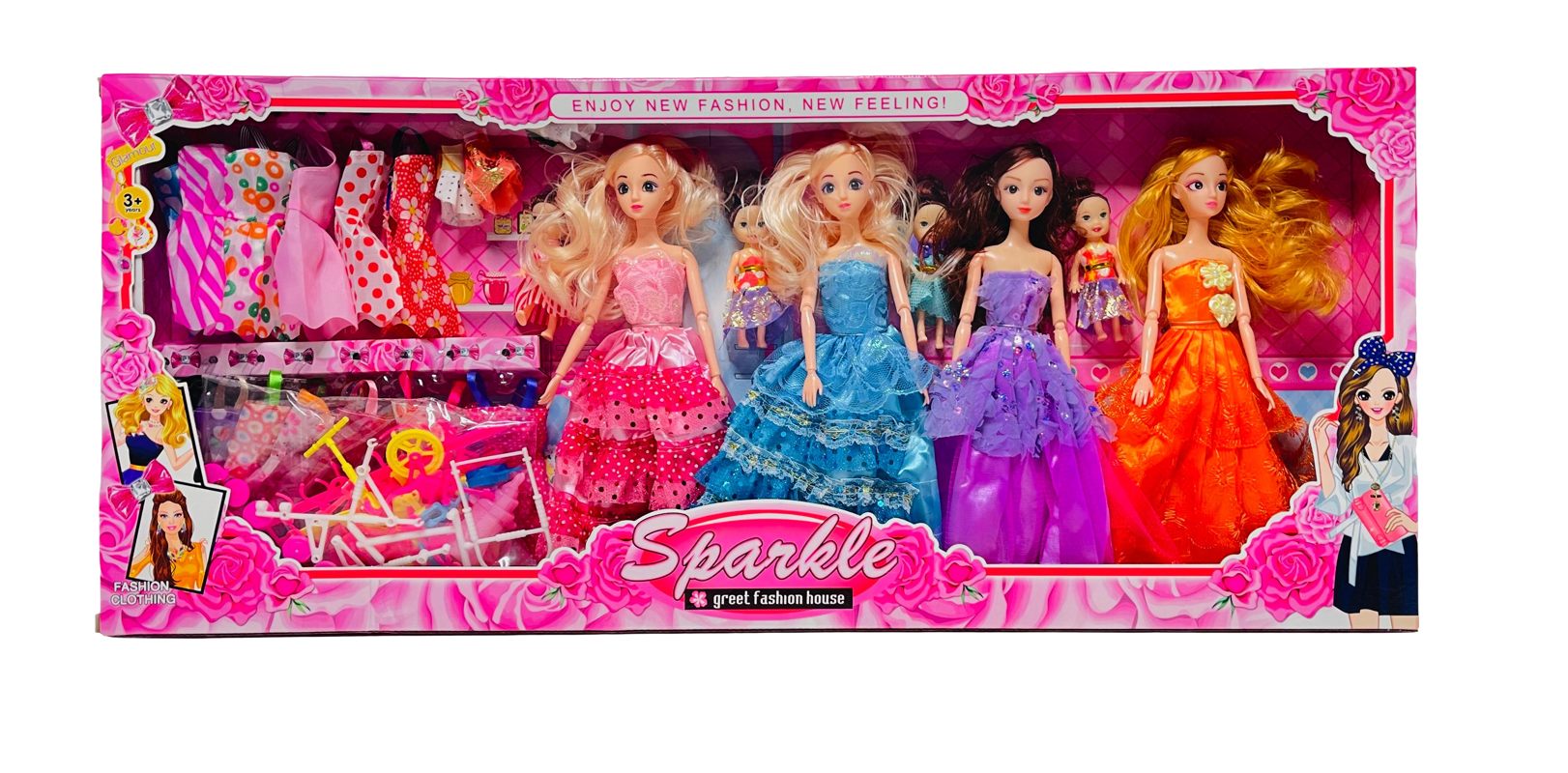 Набор кукол 4 Барби и 4 малыша (49469)