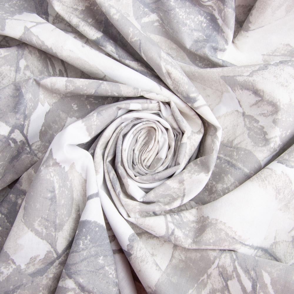 Ткань бязь ранфорс для постельного белья Лиственница 130 гр/м2 240 см Серый (5,28729/40)