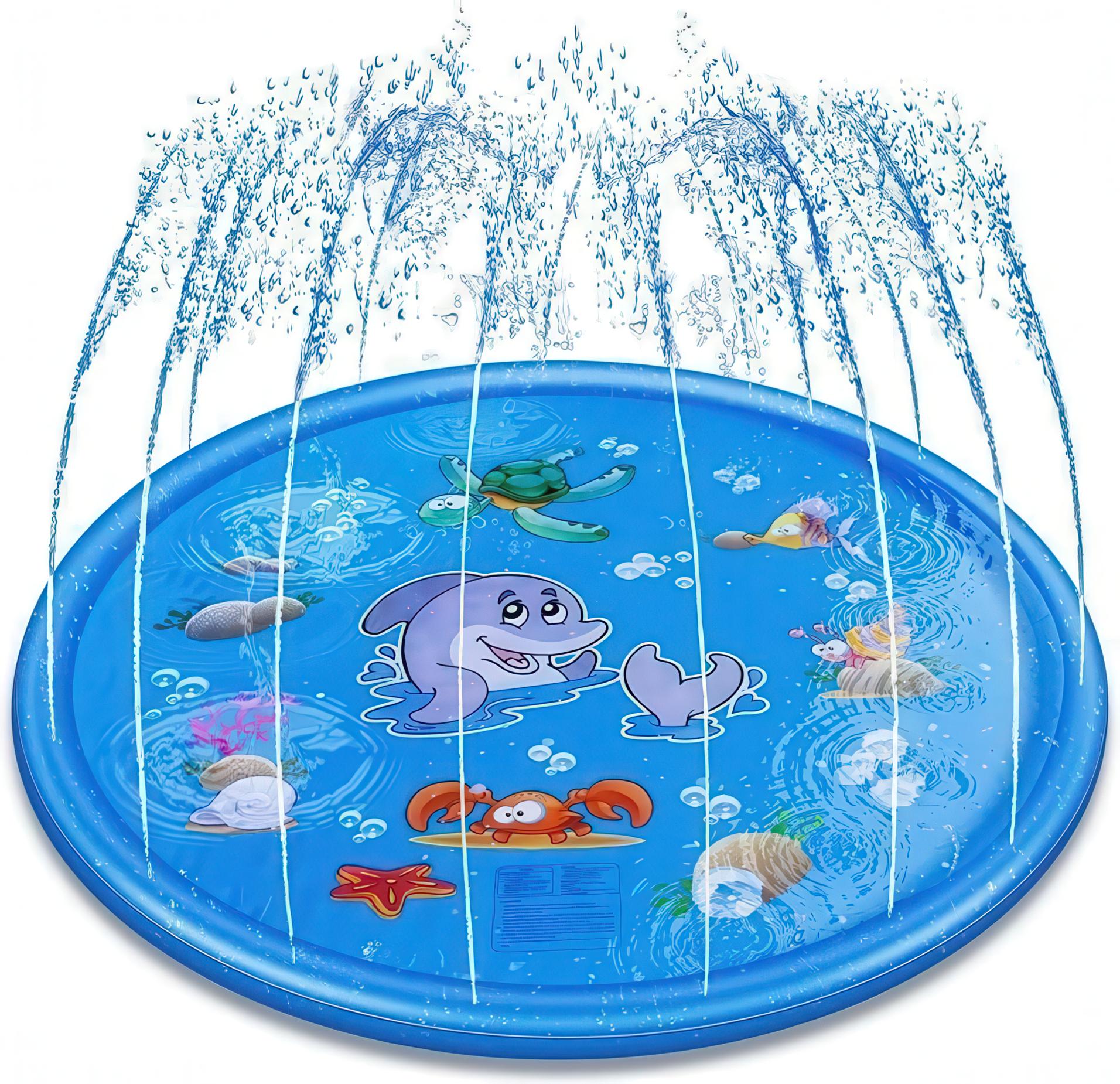 Басейн-фонтан круглий літній килимок надувний дитячий для купання 100 см