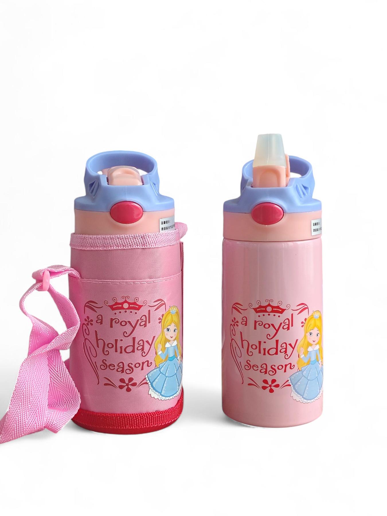 Термос дитячий Принцеса з трубочкою в чохлі 400 мл Рожевий - фото 6