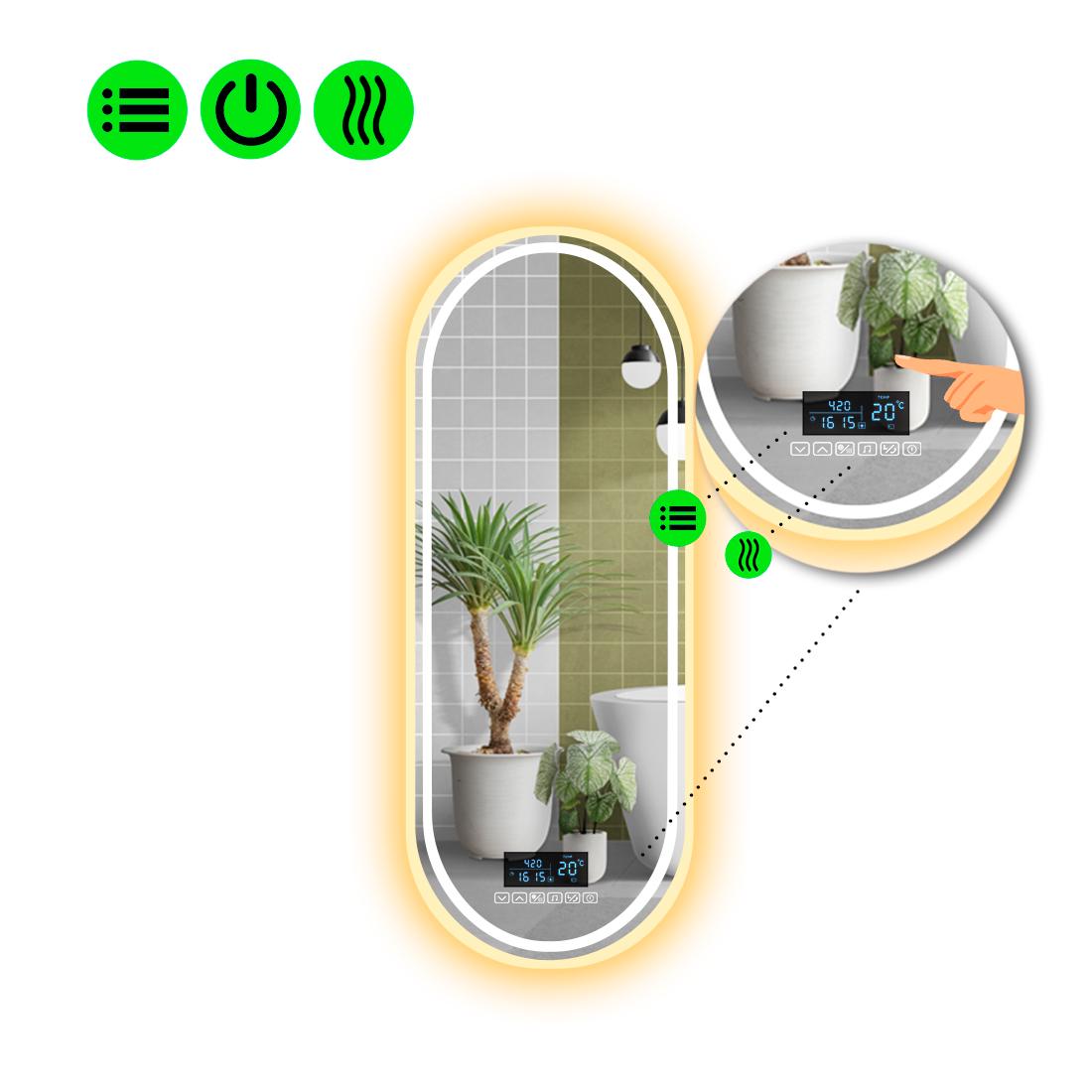 Зеркало с LED подсветкой Portale 4 с Smart-блоком и подогревом 100x50 см (8995032)
