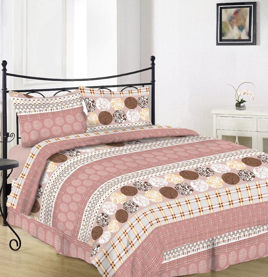 Простынь Вилена Голд Коричневые круги бязь евро 220х240 см