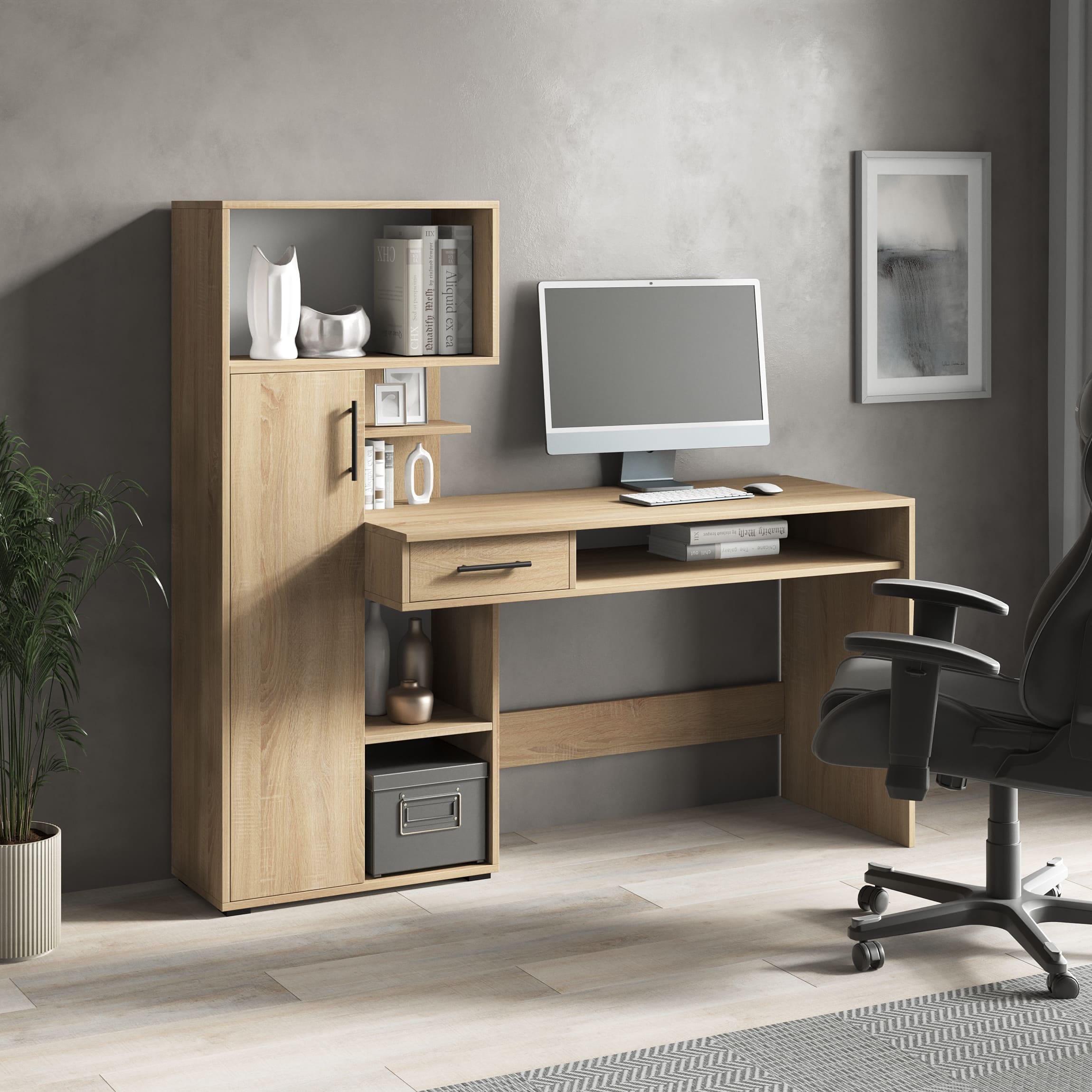 Письменный стол для компьютера с пеналом и выдвижным ящиком Дуб Сонома (380134) Письменный стол для компьютера с пеналом и выдвижным ящиком Дуб Сонома (380134)