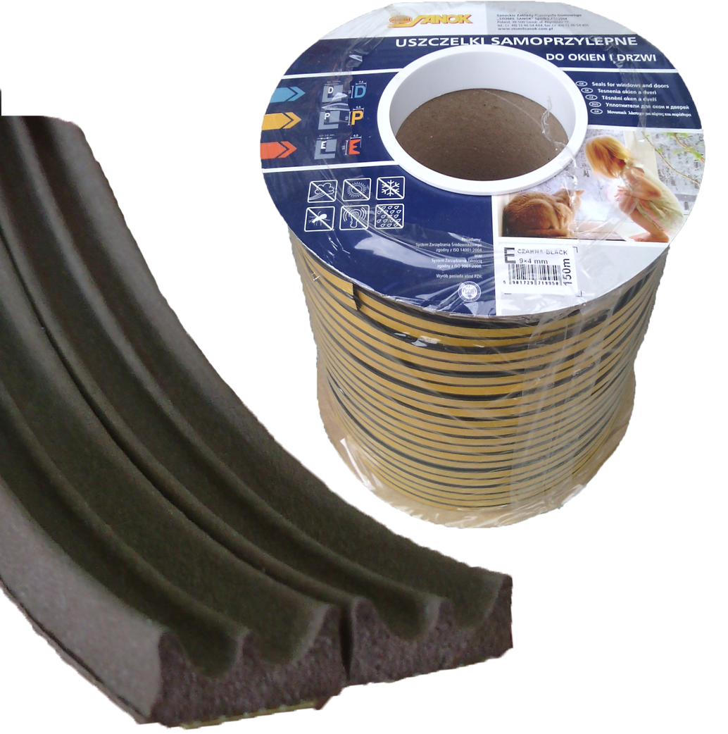 Ущільнювач для вікон та дверей STOMIL E-профіль 9х4 мм Коричневий - фото 1 Ущільнювач для вікон та дверей STOMIL E-профіль 9х4 мм Коричневий - фото 1