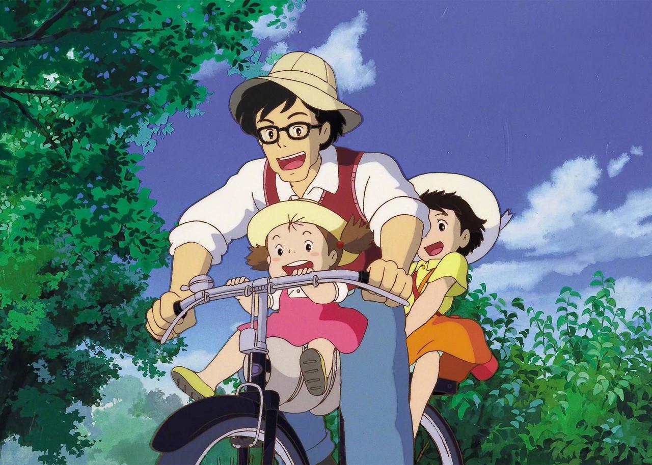 Картина постер Gee! My Neighbor Totoro Мой сосед Тоторо на велосипеде 60x40 см NT 09.046