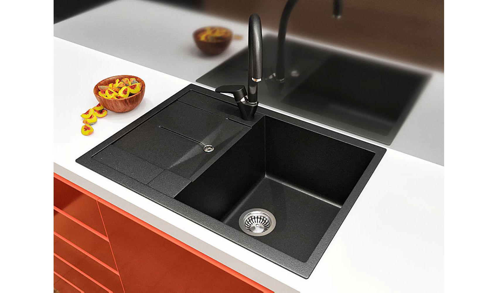 Кухонна мийка Lexona Candy Compact гранітна Чорний - фото 2