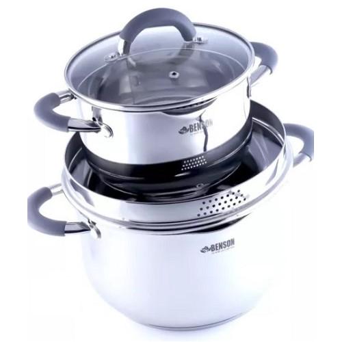Набор кастрюль Benson BN-236 из нержавеющей стали 5 пр. (BN-236)