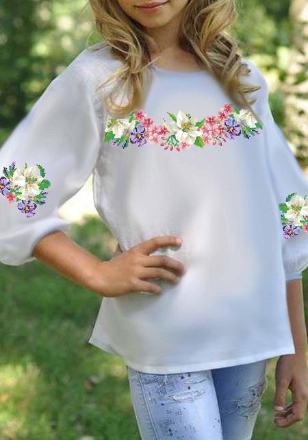 Заготовка для вишивки нитками або бісером для дівчинки СДГ-17 габардин