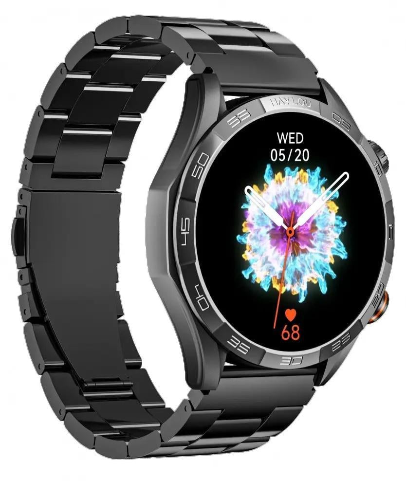 Смарт-часы Haylou Solar 5 Silicone/Stainless steel strap Black (LS20)
