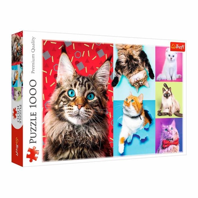 Пазлы Trefl Счастливые котики из картона на 1000 эл. Разноцветный (150-98-10591)