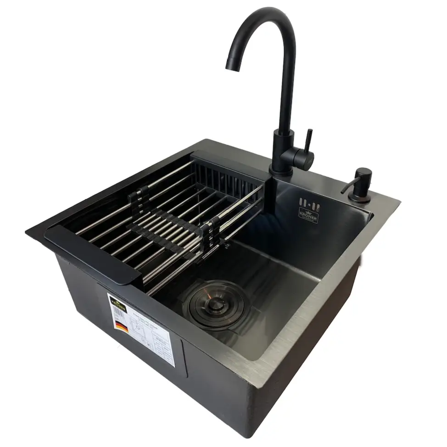 Комплект кухонной мойки Schwarze KRP HM PVD 50x50 см (31810)