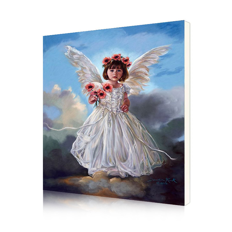 Картина по номерам Lesko DIY Y5843 Ангел и цветы