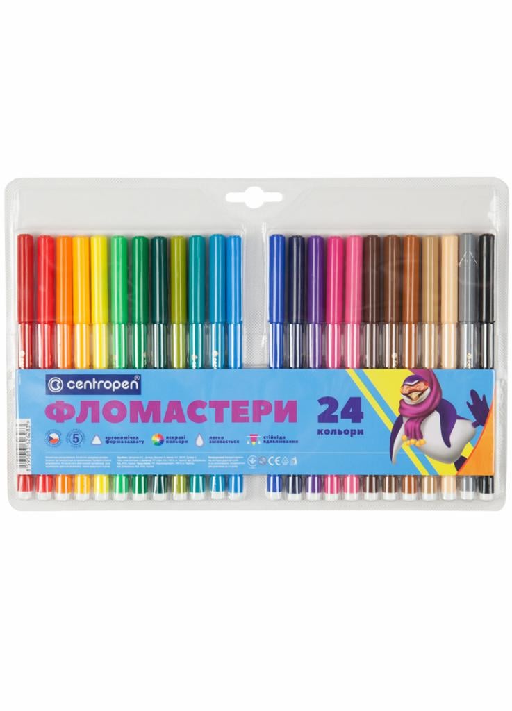 Фломастеры Centropen 7550/24 ТП 24 шт. (8595013626283)