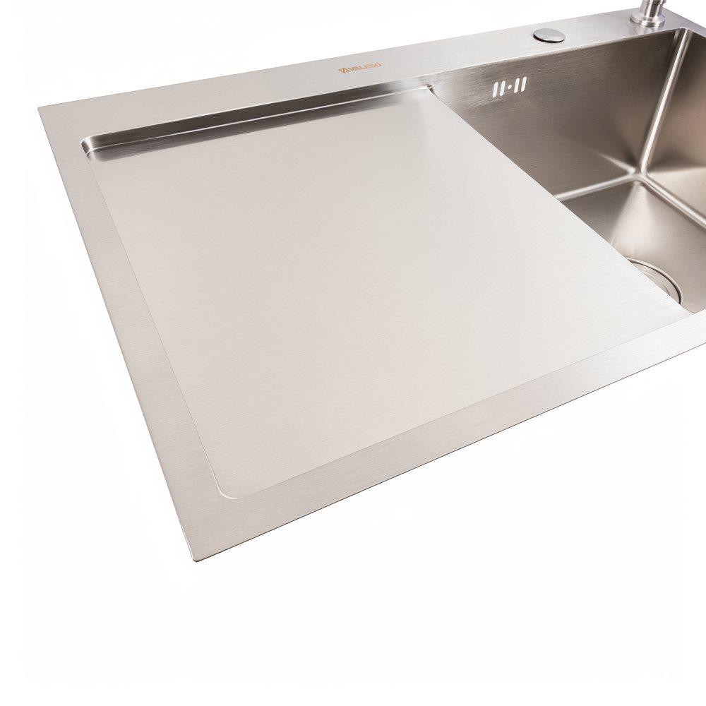 Мийка кухонна Valeso Handmade CM 78х50 R нержавіюча сталь круглий сифон 3,0/0,8 мм - фото 4 Мийка кухонна Valeso Handmade CM 78х50 R нержавіюча сталь круглий сифон 3,0/0,8 мм - фото 4