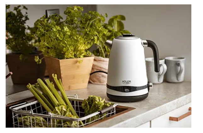 Электрочайник Adler стальной с ЖК-дисплеем и контролем температуры 1,7 л Белый (1295) - фото 8 Электрочайник Adler стальной с ЖК-дисплеем и контролем температуры 1,7 л Белый (1295) - фото 8