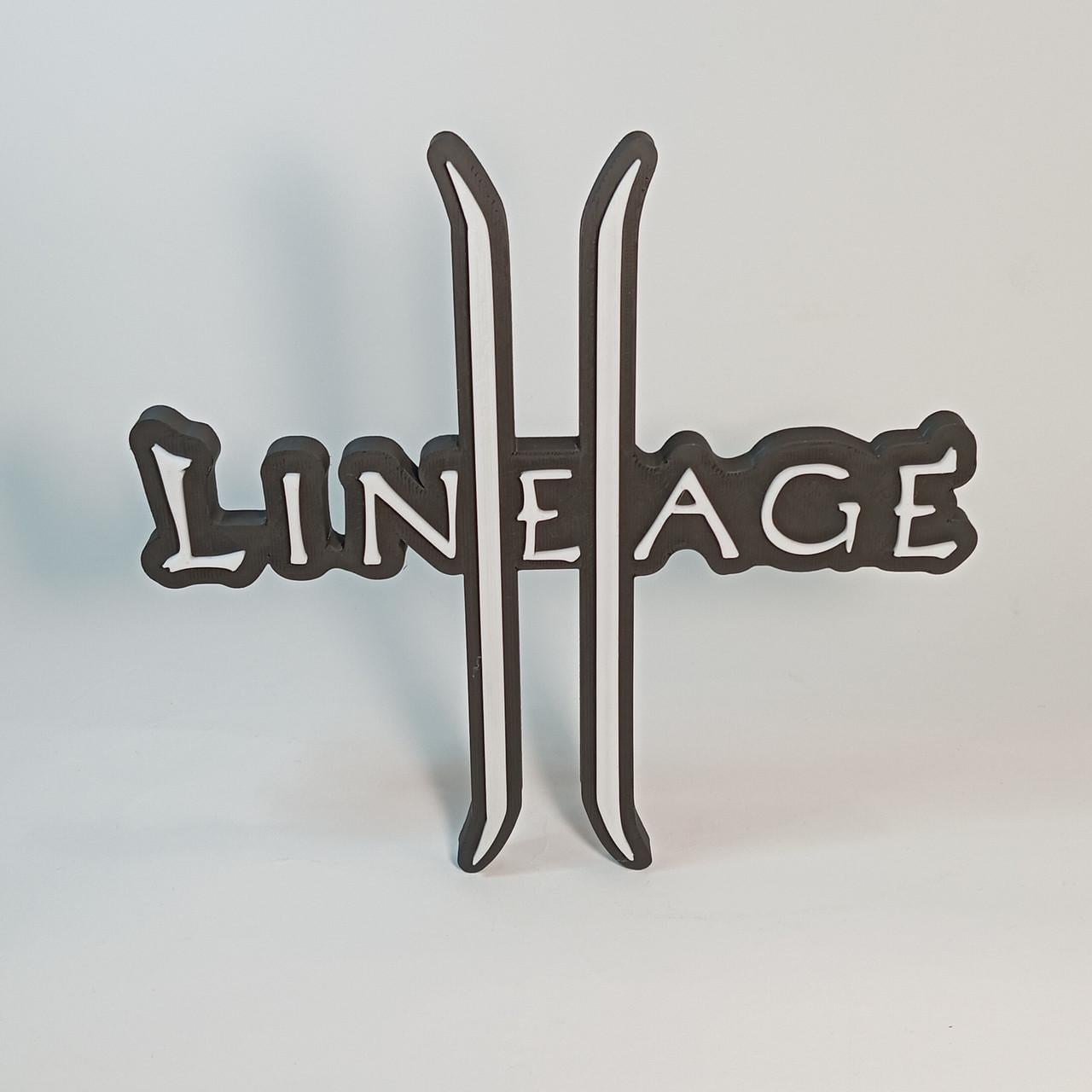 Логотип Lineage II Logo 3D-печать 12 см