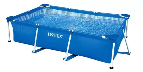 Бассейн каркасный прямоугольный Intex Small Frame с трехслойной чашей 260х160х65 см 2282 л Сине-серый