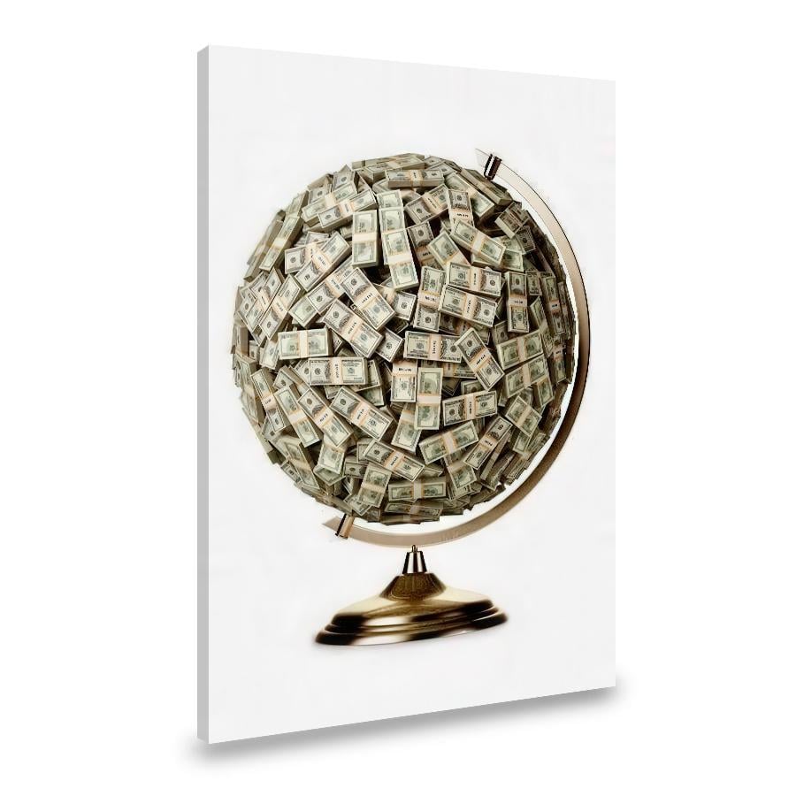 Картина на полотні Глобус із грошей 80x54 см (220VP_L)