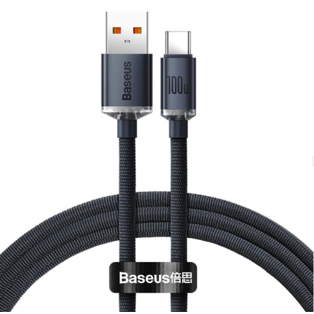 Кабель BASEUS Crystal Shine Series USB to Type-C 100W 1,2 м Black (CAJY000401) - фото 3