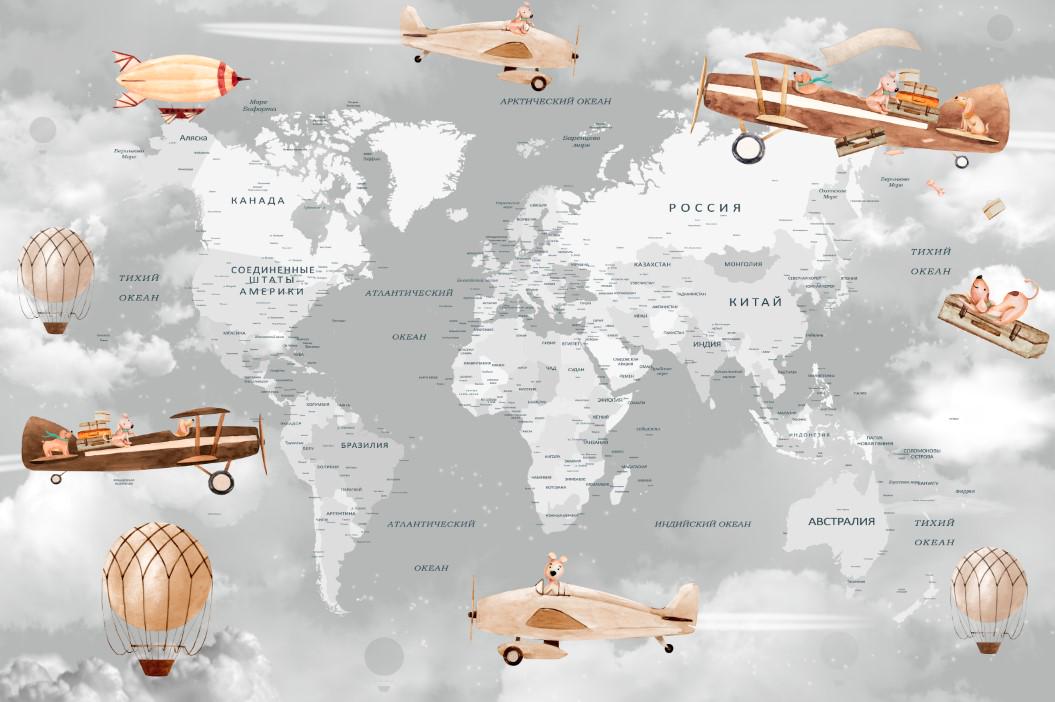 Карта с самолетами в реальном времени мира