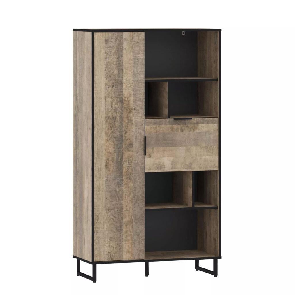 Стеллаж F-6 Loft на 11 ячеек с дверцами 900x1640x400 мм Дуб гранж песочный