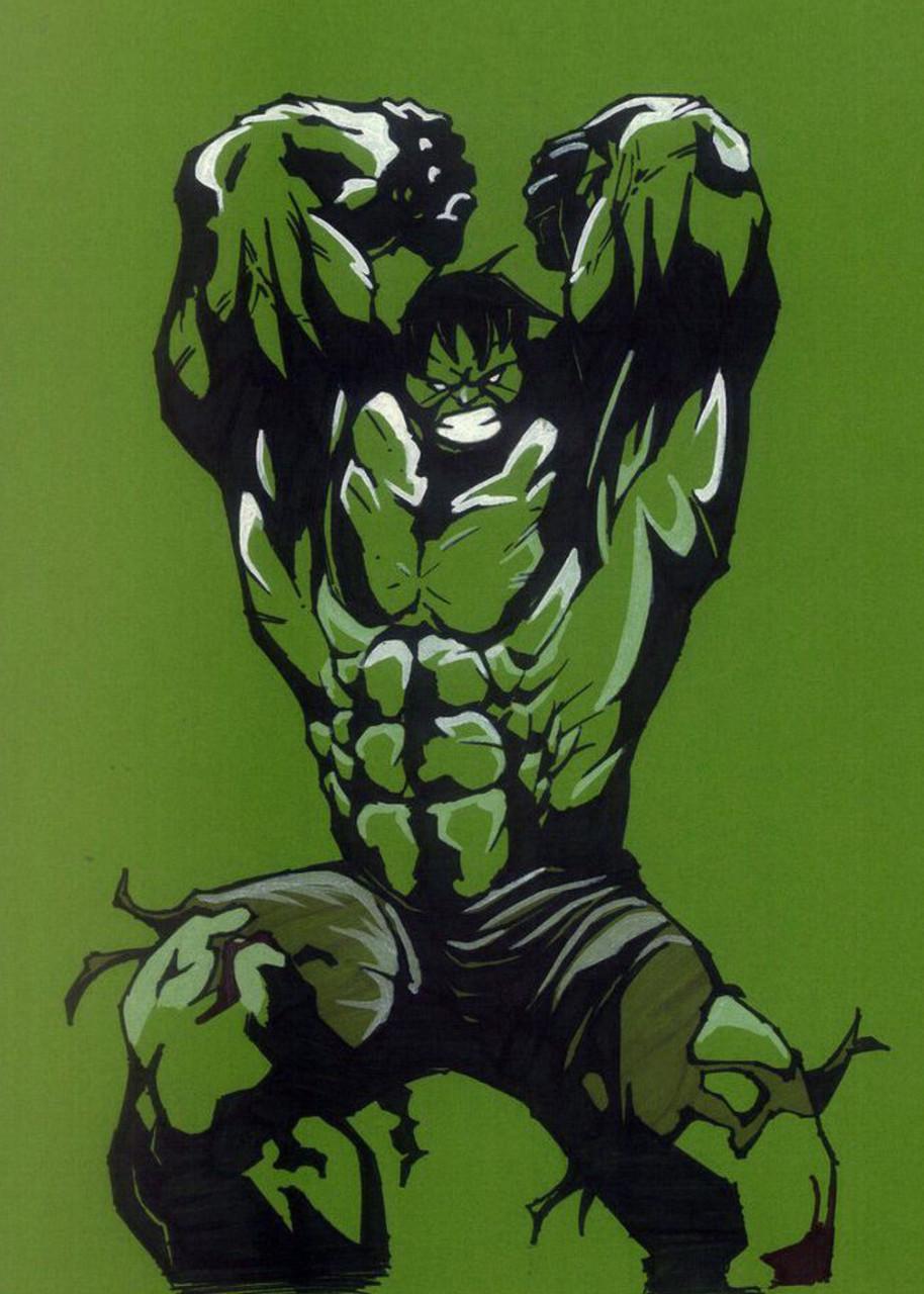Картина постер Gee! Hulk Халк старая рисовка 40х60 см HK.09.025