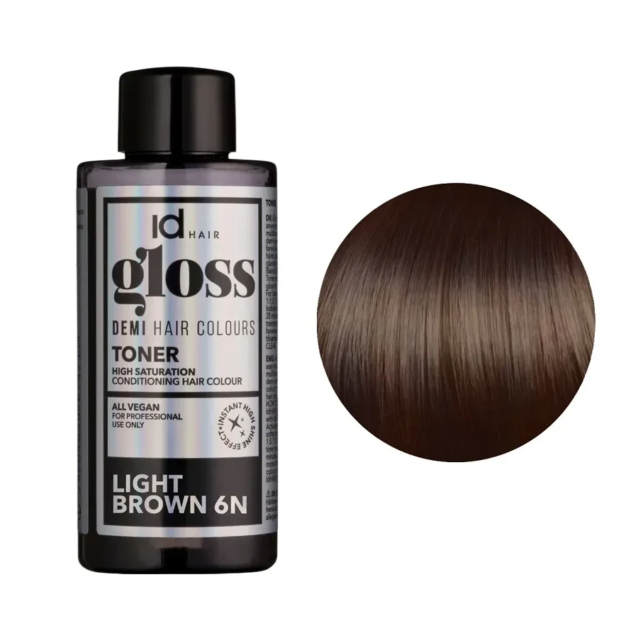 Краска для волос демиперманентная IdHair Gloss Toner 6N 6.0 Light Brown 75 мл