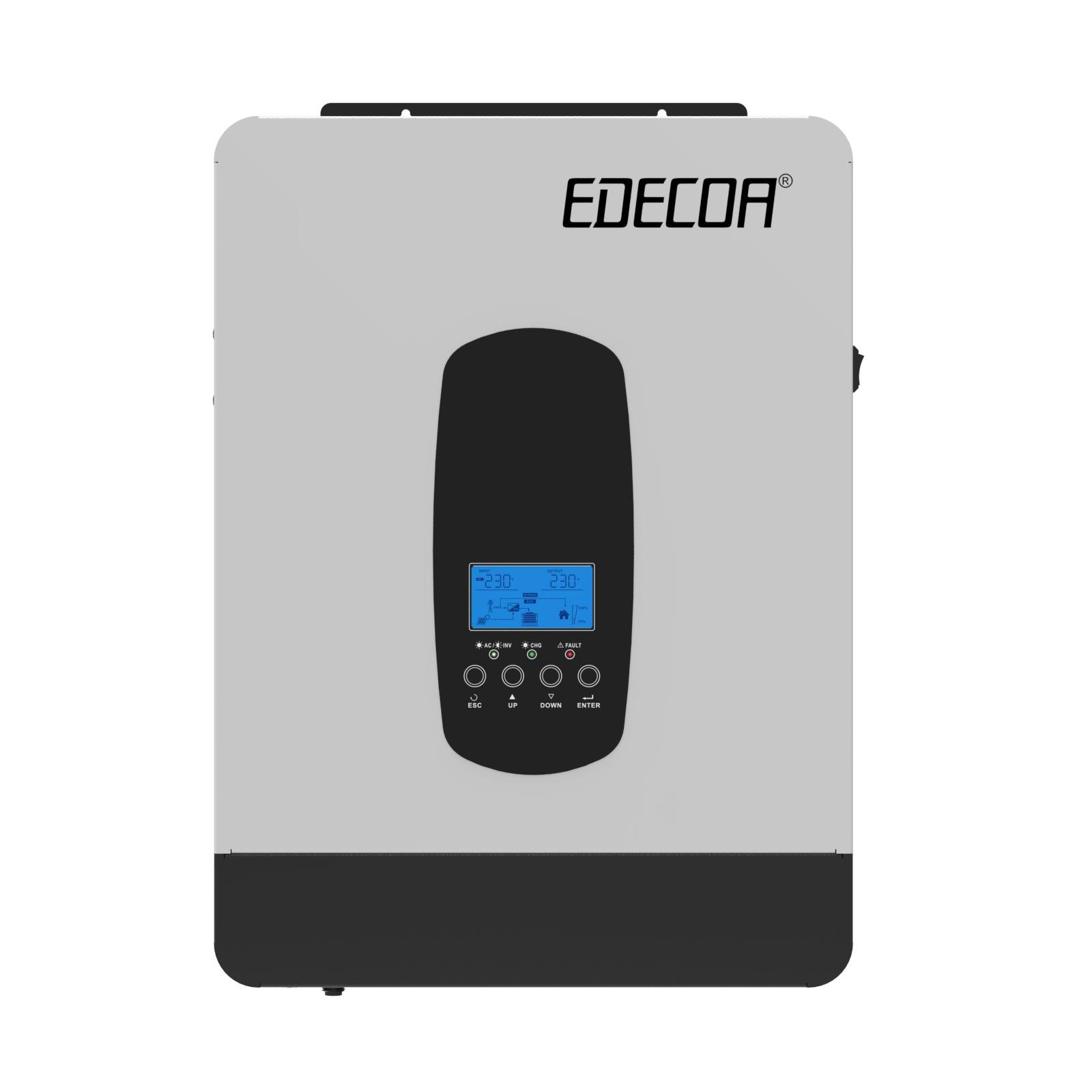 Инвертор солнечный гибридный Edecoa 24 В 3000 Вт Белый (E50003001) Инвертор солнечный гибридный Edecoa 24 В 3000 Вт Белый (E50003001)