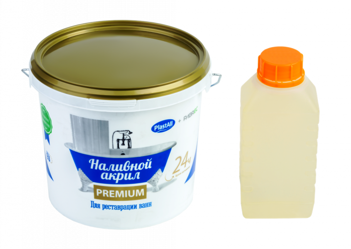Наливной жидкий акрил Plastall Premium для реставрации ванн 1,7 (SUN4413)