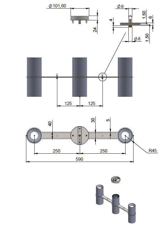 Люстра PikArt Bino 9x120 см Черный (30777-2) - фото 2 Люстра PikArt Bino 9x120 см Черный (30777-2) - фото 2