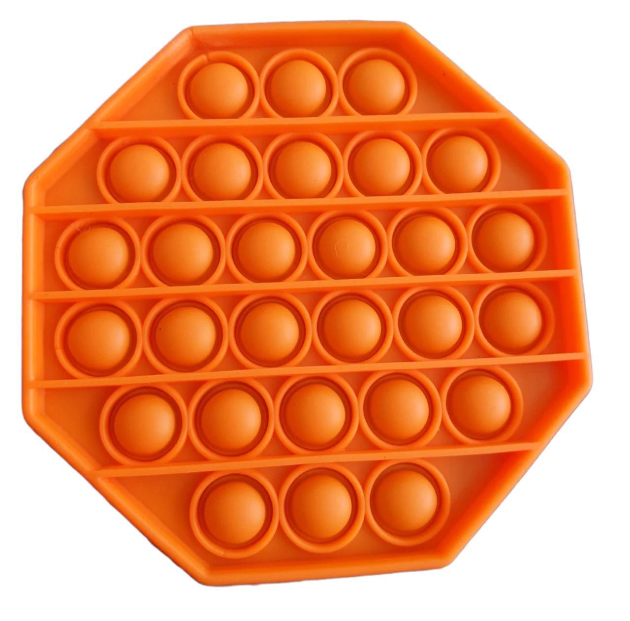 Игрушка-пупырка антистресс сенсорная Pop It многоугольник Оранжевый
