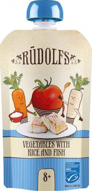 Дитяче пюре Rudolfs Овочі з рисом та атлантичною тріскою від 8 місяців 110 г