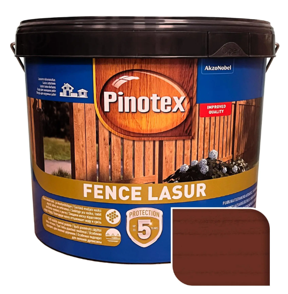 Пропитка для дерева Pinotex Fence Lasur красное дерево 10 л (5308735)