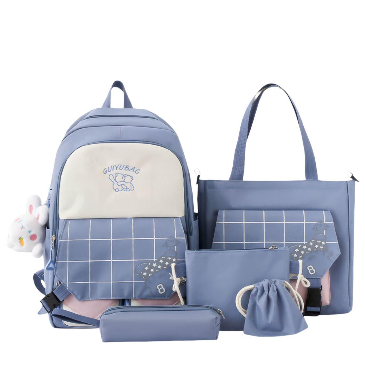 Комплект сумок детский 5в1 с рюкзаком Синий (0151-3/МК)