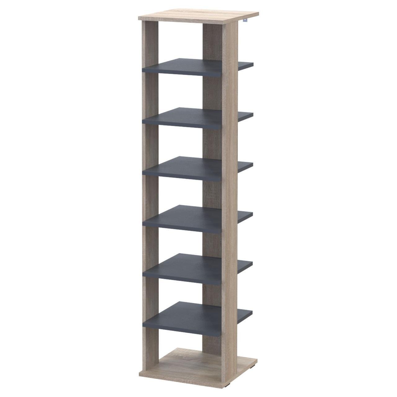 Полка для обуви Doros Паоло 38,4х38,4х153,4 см Дуб сонома/Графит (DRS-011438)