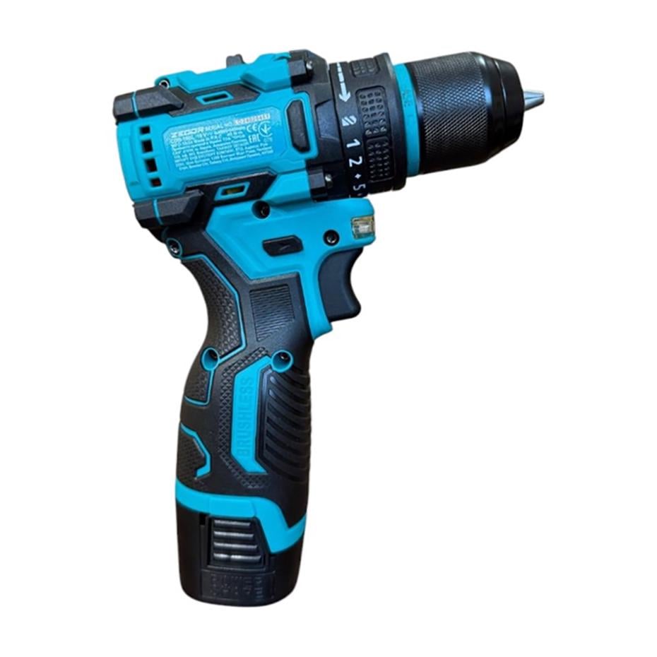 Шуруповерт акумуляторний безщітковий шуруповерт Zegor CDB-16BL/16В/45 Нм/дві швидкості/2 батареї 16 В 2 Ач/реверс/підсвічування/кейс - фото 3