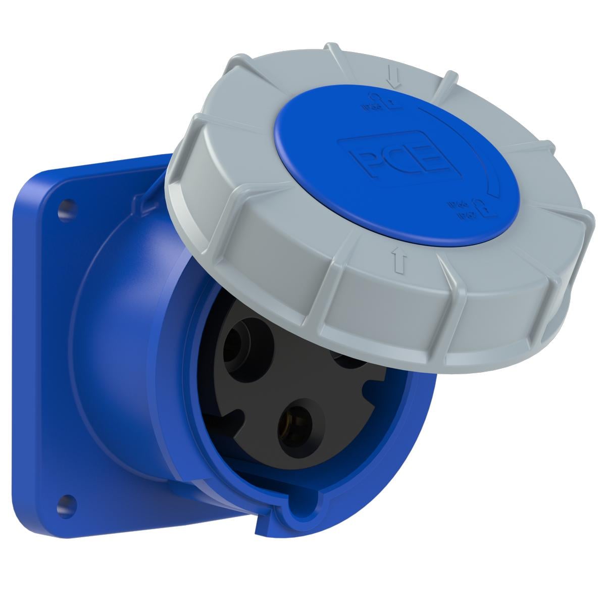 Силова розетка вбудована PCE 1P+N+E IP67 63A 230V (333-6)