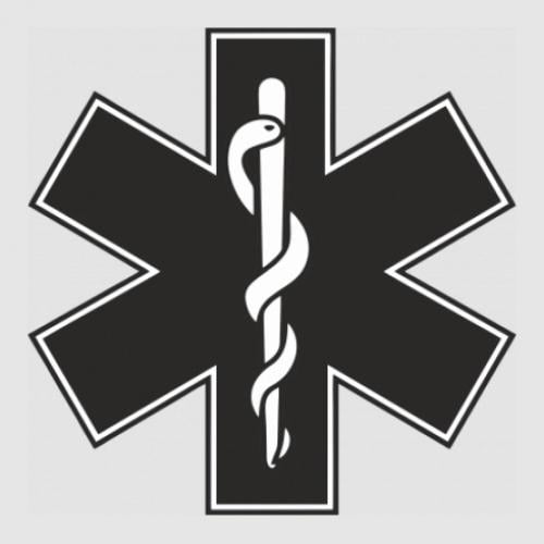 Стикер Ambulance 10x10 см Черно-белый (21559547)