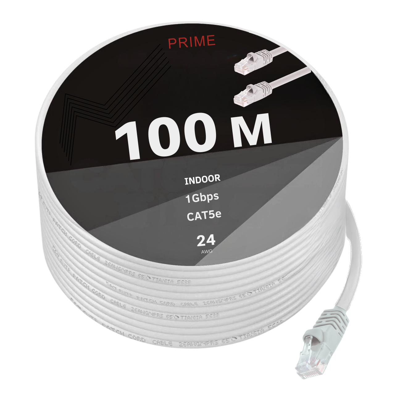 Патч-корд PRIME 1000 Мбит/с Ethernet 100 м Серый (88297м)