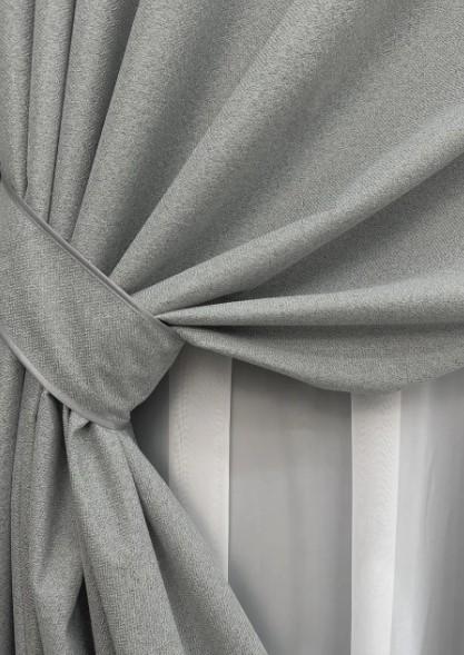 Тканина шторна льон блекаут Сірий (1822ш) - фото 2 Тканина шторна льон блекаут Сірий (1822ш) - фото 2