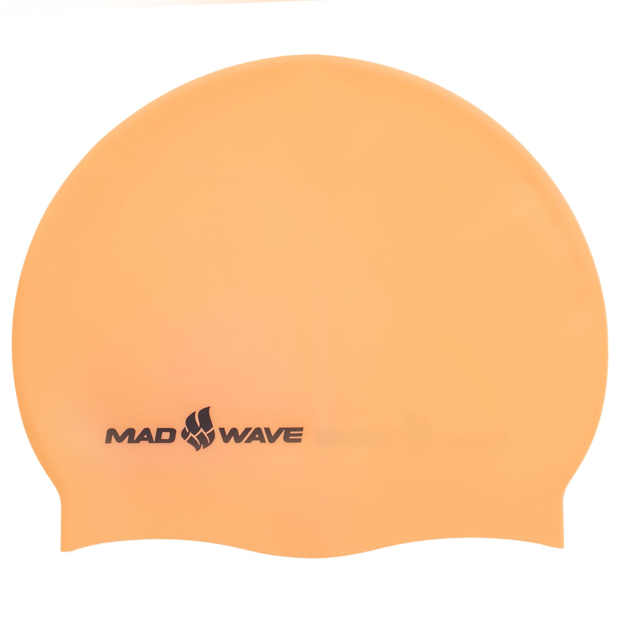Шапочка для плавания для взрослых MadWave NEON M053502 силиконовая Оранжевый (M053502_Оранжевый)